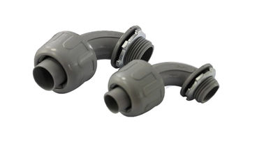 Threaded Plastic Conduit Fittings Liquid Tight Angle Connector Grey Color